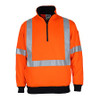 Orange - 3933 Hi-Vis 1/2 Zip X Back Fleecy Jumper - DNC Workwear Orange - 3933 Hi-Vis 1/2 Zip X Back Fleecy Jumper - DNC Workwear