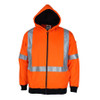 Orange - 3935 Hi-Vis Full Zip X Back Fleecy Hoodie - DNC Workwear