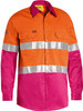 Orange / Pink - Front - BS6696T - Taped Hi Vis Cool Lightweight Shirt