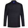 Black - E-PS89 Mens Lucky Bamboo L/S Polo - Winning Spirit