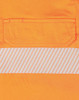 An orange long-sleeved safety shirt featuring segmented reflective tape and a chest pocket.