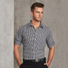 M7300L Mens Gingham Check L/S Shirt w/ Roll-Up Tab Sleeve - Benchmark