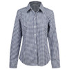Navy-White - M8300L Ladies Gingham Check L/S Shirt w/ Roll-Up Tab Sleeve - Benchmark