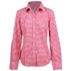 Red-White - M8300L Ladies Gingham Check L/S Shirt w/ Roll-Up Tab Sleeve - Benchmark