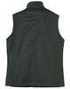 A dark green ladies' softshell hi-tech vest with a collar and no front detailing, featuring a logo.