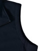 A close-up of a black ladies' softshell hi-tech vest featuring a zippered collar and a sleek design.