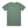 A green t-shirt with a simple design, featuring a logo on the back. The shirt has a round neckline and short sleeves.