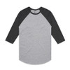 Grey Marle-Asphalt Marle - 5012 Mens Raglan Tee - AS Colour