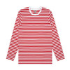 White-Red - 5031 Mens Match Stripe Long Sleeve Tee - AS Colour