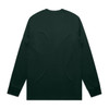 A long-sleeve t-shirt in dark green, featuring a plain back and a logo.