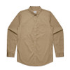 Khaki - 5414 Mens Denim Wash Long Sleeve Shirt - AS Colour