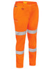 Orange - Front - BPL6015T - Women's Taped Mid Rise Stretch Cotton Pants