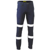 Navy - BPC6028T Taped Biomotion Stretch Cotton Drill Cargo Cuffed Pants - Bisley