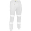 White - BPC6028T Taped Biomotion Stretch Cotton Drill Cargo Cuffed Pants - Bisley