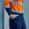 Orange / Navy - Model - BC6066T - Taped Hi Vis Work Coveralls with Waist Zip Opening - Bisley Workwear