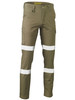 Khaki - Front - BPC6008T - Taped Stretch Cotton Drill Cargo Pants