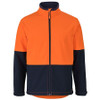 Orange-Navy - 6HRJ Hi Vis Water Resist Softshell Jacket - JBs Wear