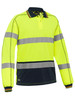 Yellow / Navy - Front - BK6219T - Taped Hi Vis Polyester Mesh Polo