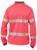 Pink/Navy - Back - BK6219T Taped Hi Vis Polyester Mesh Polo - Bisley