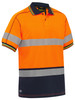 Orange / Navy - Front - BK1219T - Taped Hi Vis Polyester Mesh Polo
