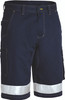 Navy - Front - BSHC1432T  - Taped Cool Vented Lightweight Cargo Short - Bisley Workwear