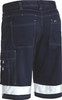 Navy - Back - BSHC1432T  - Taped Cool Vented Lightweight Cargo Short - Bisley Workwear