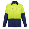 YELLOW-NAVY - ZW468 Mens Hi Vis Outdoor L/S Shirt - SYZMIK