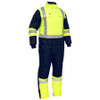 Yellow-Navy - BC6453T X Taped Two Tone Hi Vis Freezer Coverall - Bisley