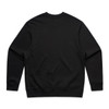A black jumper with a simple design featuring long sleeves and a crew neck, displaying no visible branding.