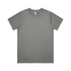 A grey t-shirt with a classic crew neckline and short sleeves. It has a logo on the label.