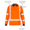 Annotated - ZH690 - Unisex Hi Vis X Back NSW Rail Polo - Syzmik