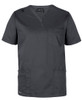 Charcoal - Front - 4SPT - JB's Unisex Premium Scrubs Top