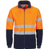 Orange-Navy - 3830 HiVis Two Tone Full Zip Polar Fleece With Generic R-Tape - DNC Workwear