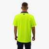 SFWP15 Mens 100% Polyester Cooldry Micromesh Hi Vis Yellow S/S Polo With Sub. Black Camo Panel - Safety First Workwear