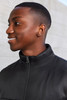 High collar stand with chin guard