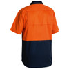 Orange / Navy - Back - BS1895 - 2 Tone Cool Lightweight Drill Shirt - Short Sleeve - Bisley Workwear