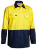 Yellow / Navy - Front - BS6895 - Hi Vis Cool Lightweight Drill Shirt