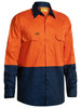 Orange / Navy - Front - BS6895 - Hi Vis Cool Lightweight Drill Shirt