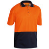 Orange / Navy - Front - BK1234 - Hi Vis Polo Shirt - 2 Tone Short Sleeve - Bisley Workwear