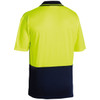 Yellow / Navy - Back - BK1234 - Hi Vis Polo Shirt - 2 Tone Short Sleeve - Bisley Workwear