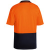 Orange / Navy - Back - BK1234 - Hi Vis Polo Shirt - 2 Tone Short Sleeve - Bisley Workwear