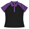 BLACK/ELECTRIC PURPLE - Front - 2318 - Manly Lady Polo - Aussie Pacific BLACK/ELECTRIC PURPLE - Front - 2318 - Manly Lady Polo - Aussie Pacific