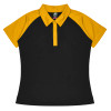 BLACK/GOLD - Front - 2318 - Manly Lady Polo - Aussie Pacific BLACK/GOLD - Front - 2318 - Manly Lady Polo - Aussie Pacific