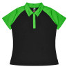 BLACK/KAWA GREEN - Front - 2318 - Manly Lady Polo - Aussie Pacific BLACK/KAWA GREEN - Front - 2318 - Manly Lady Polo - Aussie Pacific