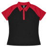 BLACK/RED - Front - 2318 - Manly Lady Polo - Aussie Pacific BLACK/RED - Front - 2318 - Manly Lady Polo - Aussie Pacific