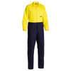 Yellow / Navy - Front - BC6357 - Hi Vis Regular Weight Coverall - 2 Tone - Bisley Workwear