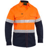 Orange / Navy - Front - BS6491T - X AIRFLOW HI VIS STRETCH RIPSTOP SHIRT - Bisley Workwear