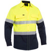 Yellow / Navy - Front - BS6491T - X AIRFLOW HI VIS STRETCH RIPSTOP SHIRT - Bisley Workwear