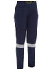 Navy / Yellow - Front - BPCL6150T - Women's X Airflow Taped Stretch Ripstop Vented Cargo Pant