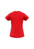 A red short sleeve women's tee featuring a fitted design and no visible logos. Plain back view.